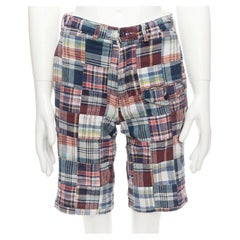 ENGINEERED GARMENTS multicolor cotton checkered patchwork shorts 28"