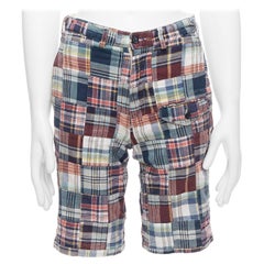 ENGINEERED GARMENTS multicolor cotton checkered patchwork shorts 28"