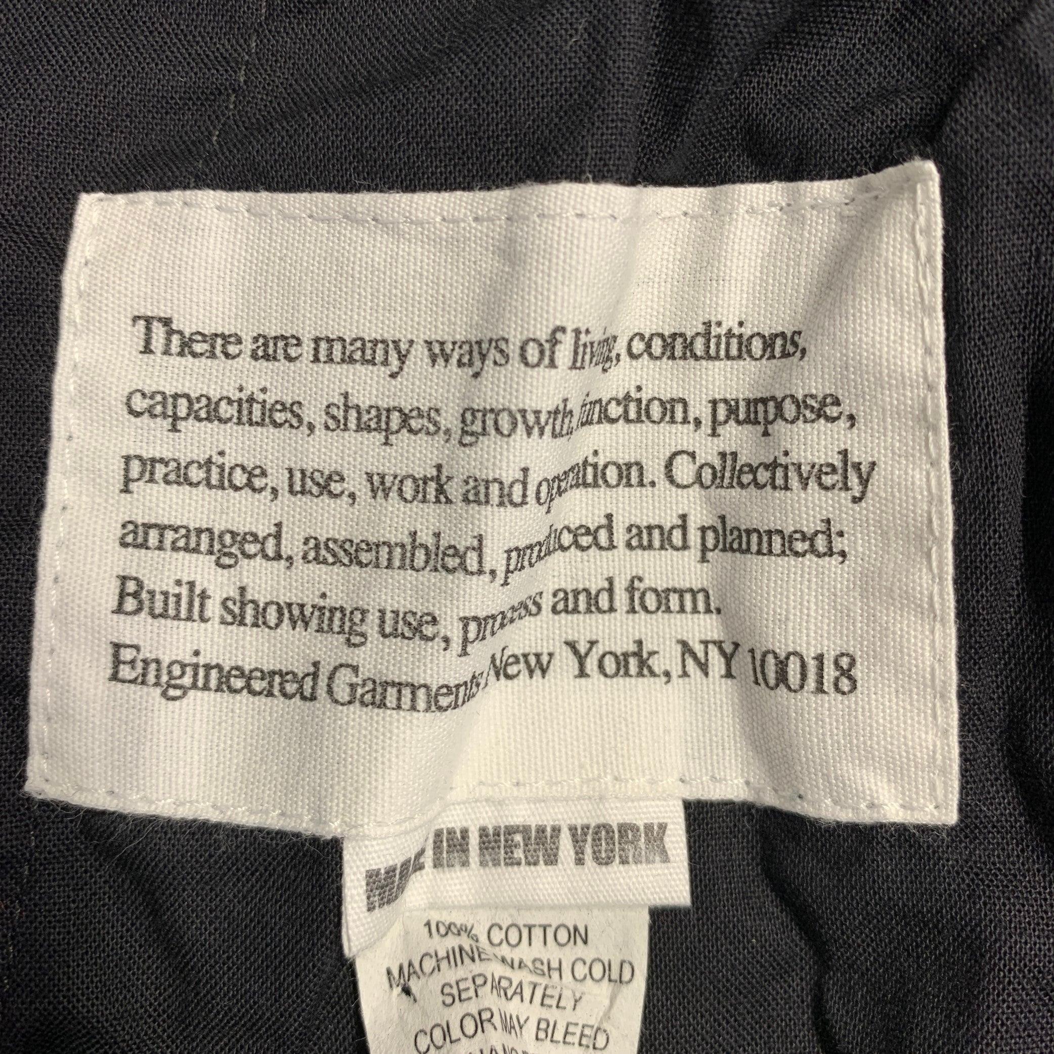 ENGINEERED GARMENTS Taglia 30 Nero Bianco Dot Dot Dot in Cotone Zip Fly Dress Pants in vendita 1