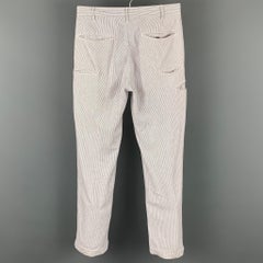 ENGINEERED GARMENTS Size 32 Blue & White Stripe Seersucker Zip Fly Casual Pants