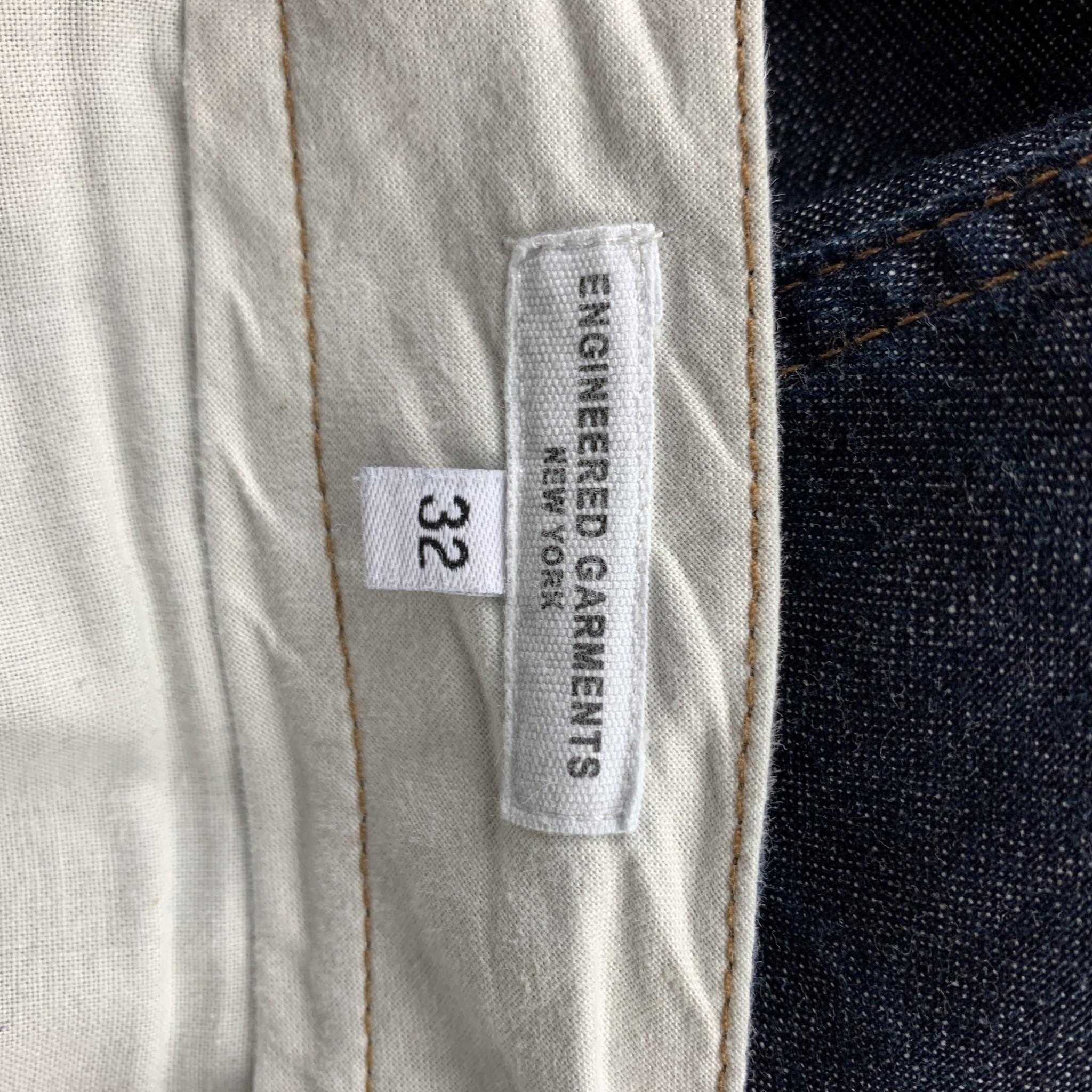Men's ENGINEERED GARMENTS Size 32 Indigo Contrast Stitch Cotton Zip Fly Jeans