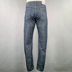 ENGINEERED GARMENTS Taglia 34 Jeans in cotone a 5 tasche con cucitura a contrasto blu