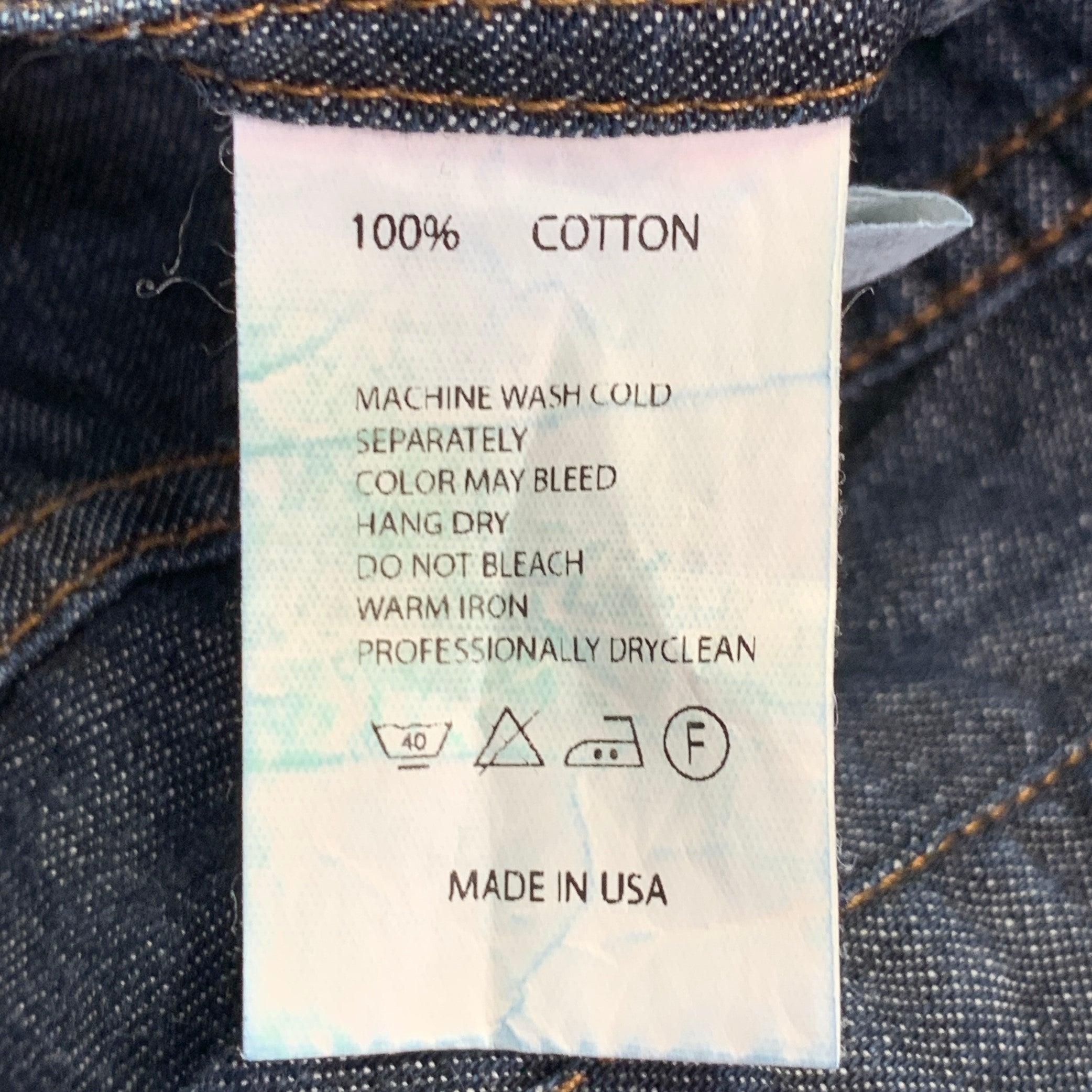 Men's ENGINEERED GARMENTS Size 34 Blue Contrast Stitch Cotton 5 Pocket Jeans For Sale