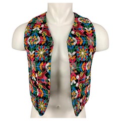 ENGINEERED GARMENTS Size 36 Multi-Color Embroidery Cotton Vest