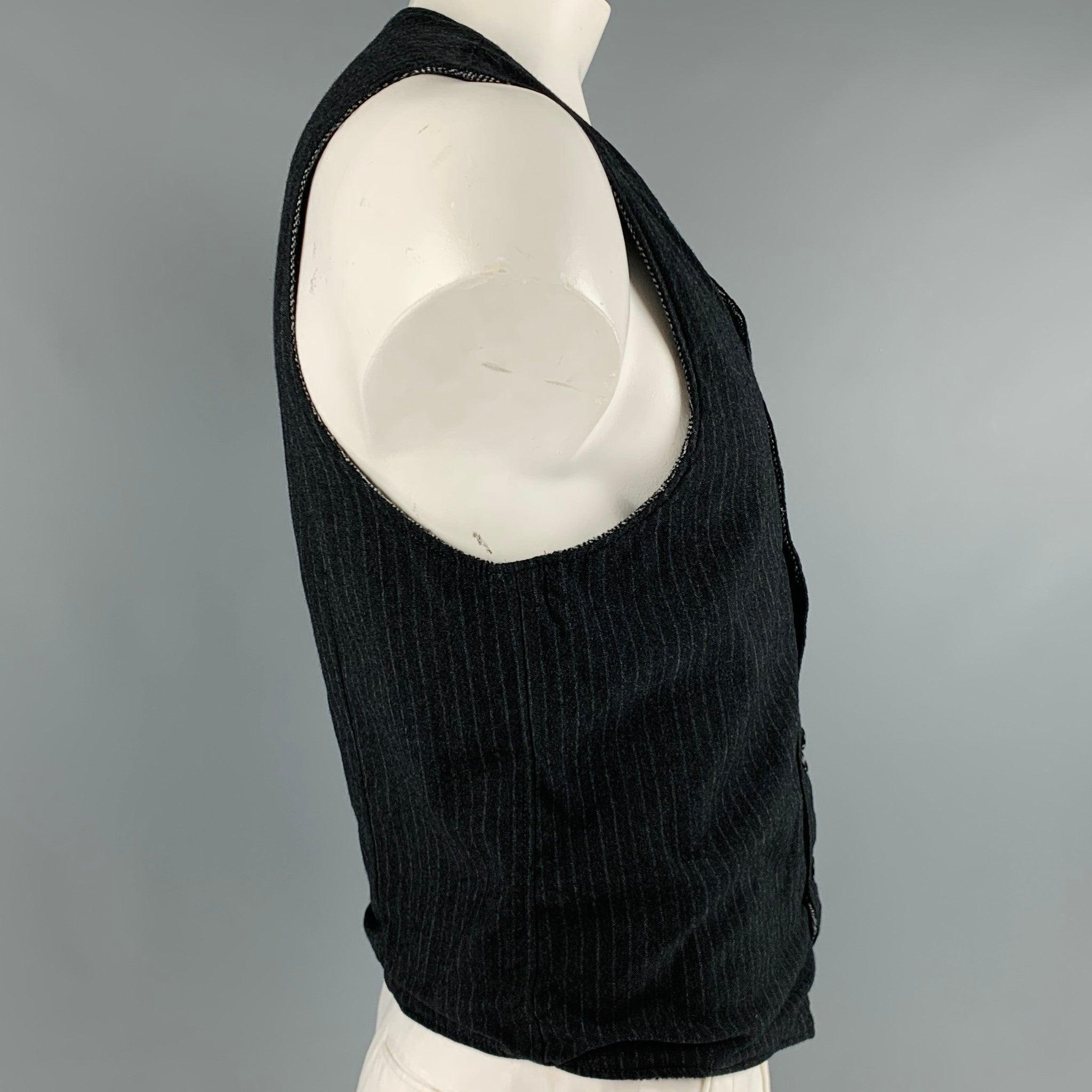 ENGINEERED GARMENTS Size L Grey Light Grey Herringbone Wool Blend Vest For Sale 1