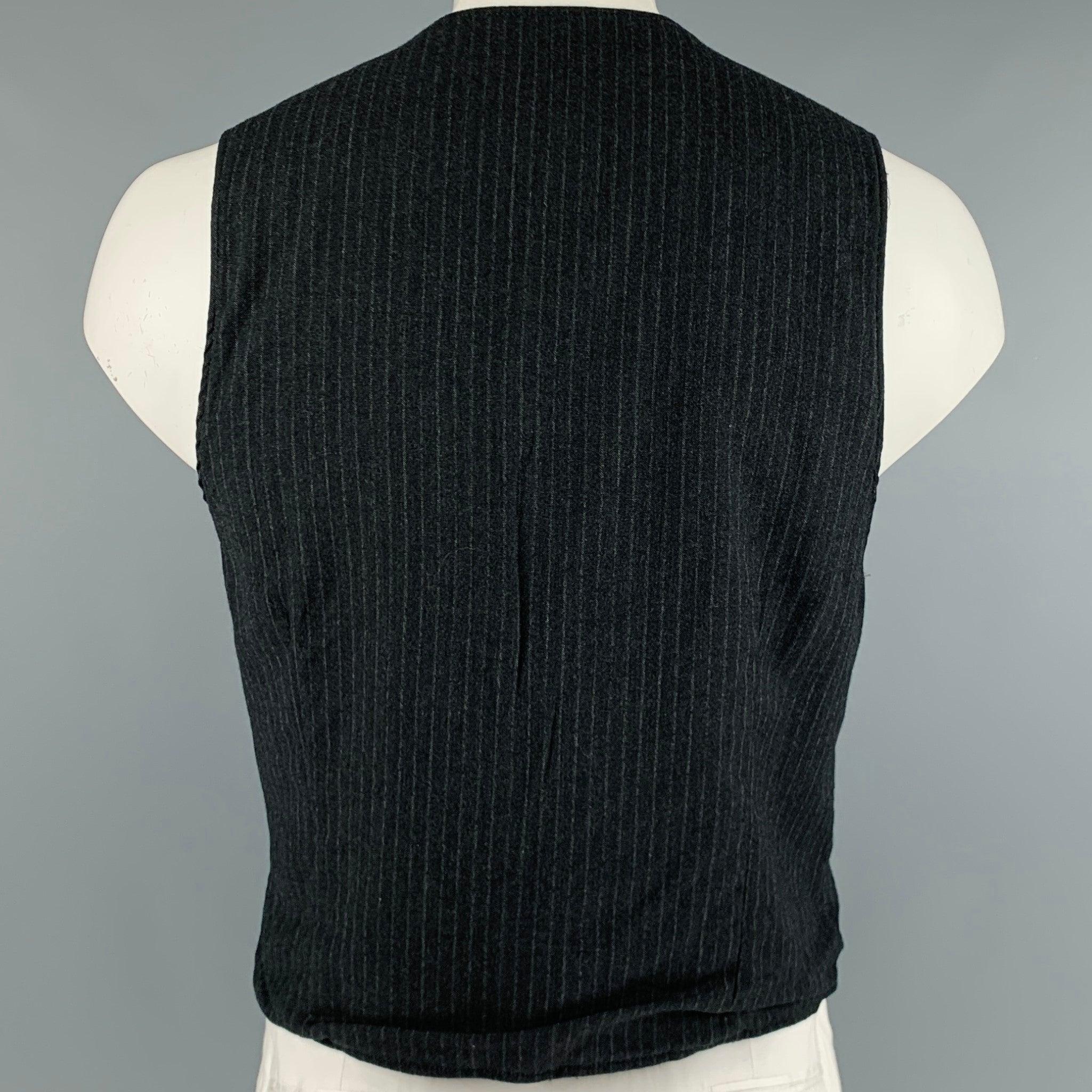 ENGINEERED GARMENTS Size L Grey Light Grey Herringbone Wool Blend Vest For Sale 2