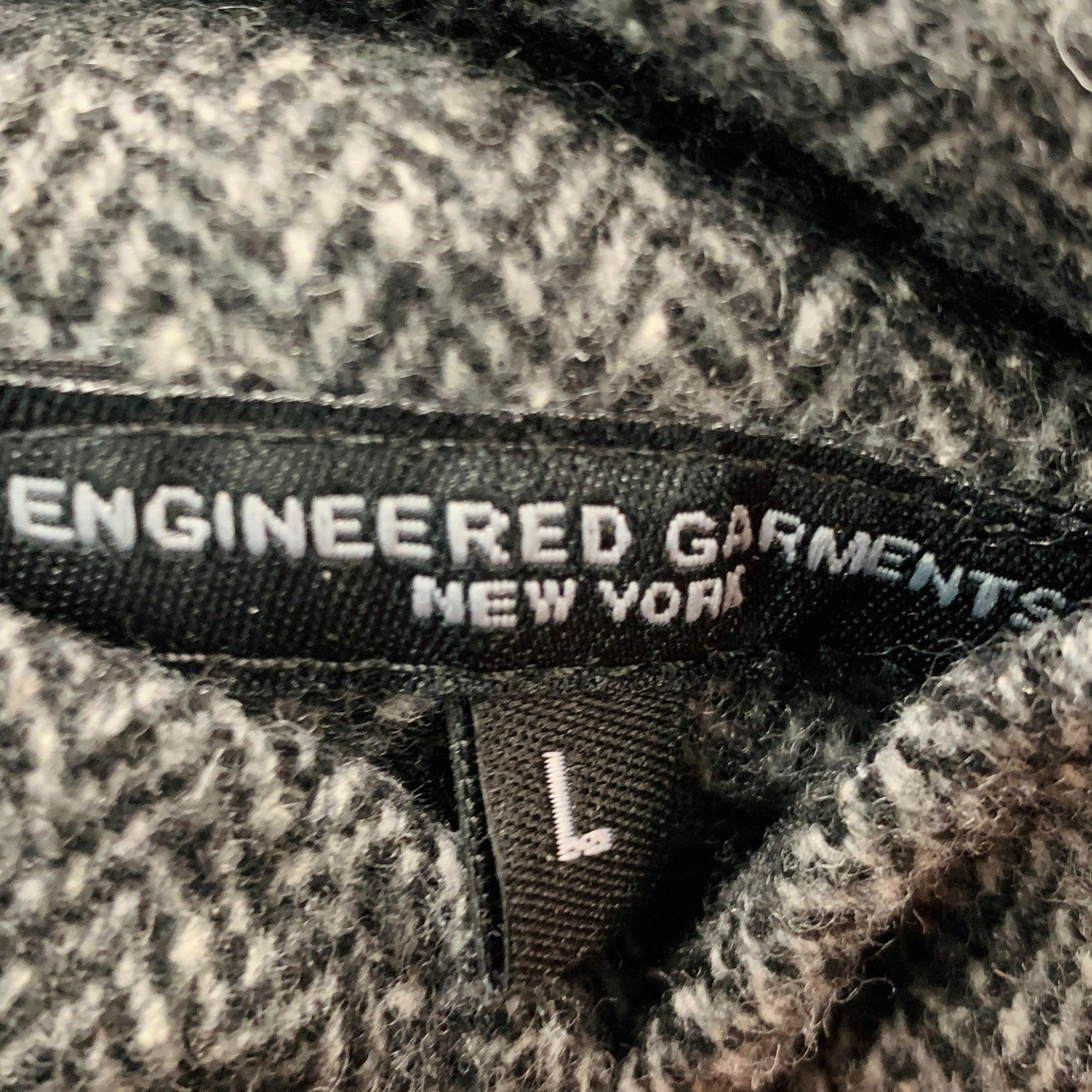 ENGINEERED GARMENTS Size L Grey Light Grey Herringbone Wool Blend Vest For Sale 3