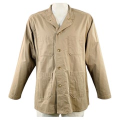 ENGINEERED GARMENTS Jacke in Größe L, khaki, aus einer Polyester-Mischung, mit aufgesetzten Taschen im Moleskin-Stil