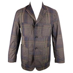 ENGINEERED GARMENTS Size M Brown & Olive Plaid Cotton / Nylon Sport Coat