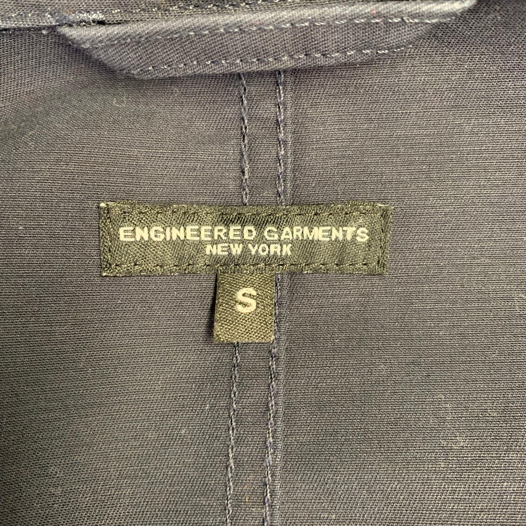 ENGINEERED GARMENTS Size S Navy Cotton Peak Lapel Jacket For Sale 1