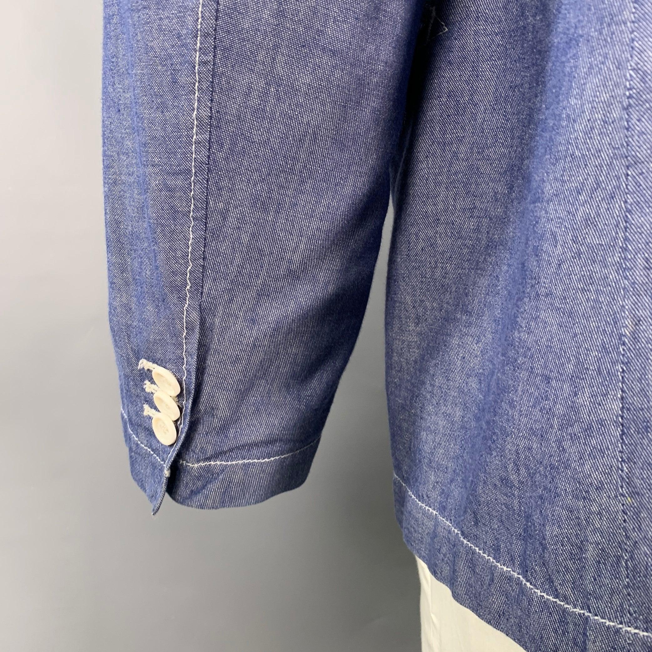 Men's ENGINEERED GARMENTS Size XL Blue Cotton Textured Jacket For Sale