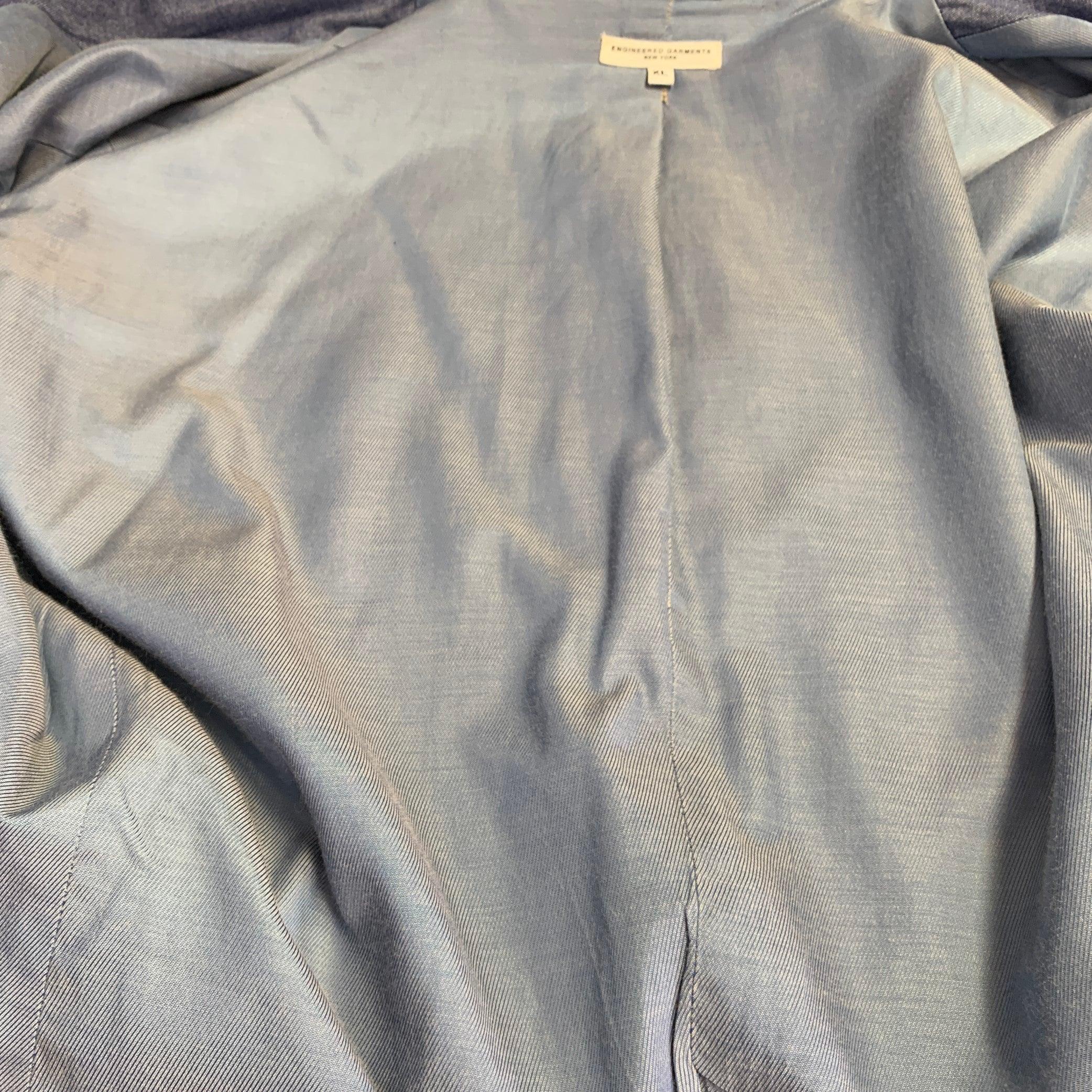 ENGINEERED GARMENTS Size XL Blue Cotton Textured Jacket For Sale 2