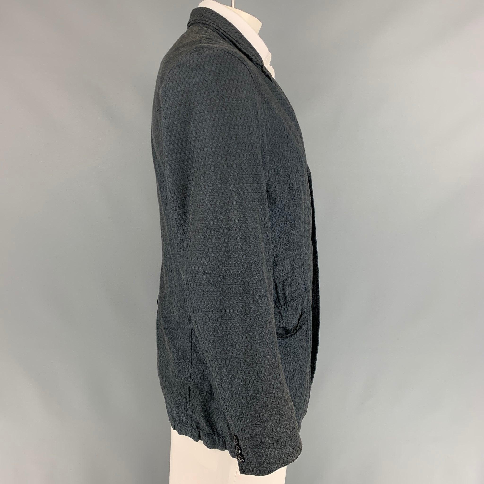 ENGINEERED GARMENTS Size XL Charcoal Rhombus Cotton Sport Coat In Good Condition For Sale In San Francisco, CA