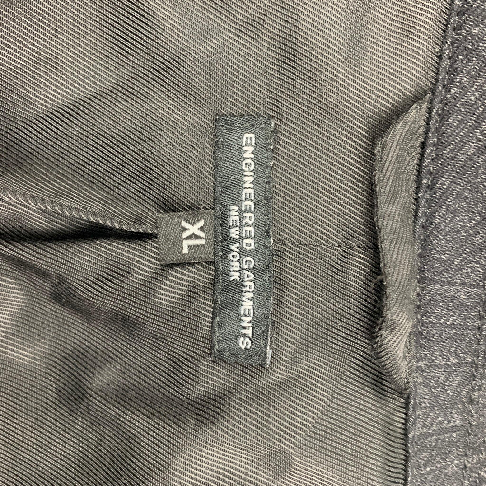 ENGINEERED GARMENTS Size XL Charcoal Textured Cotton / Wool Notch Lapel Jacket For Sale 3