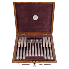 Antique Engish Silver Cutlery Service Box Hunt & Roskell Bond Street Liberty