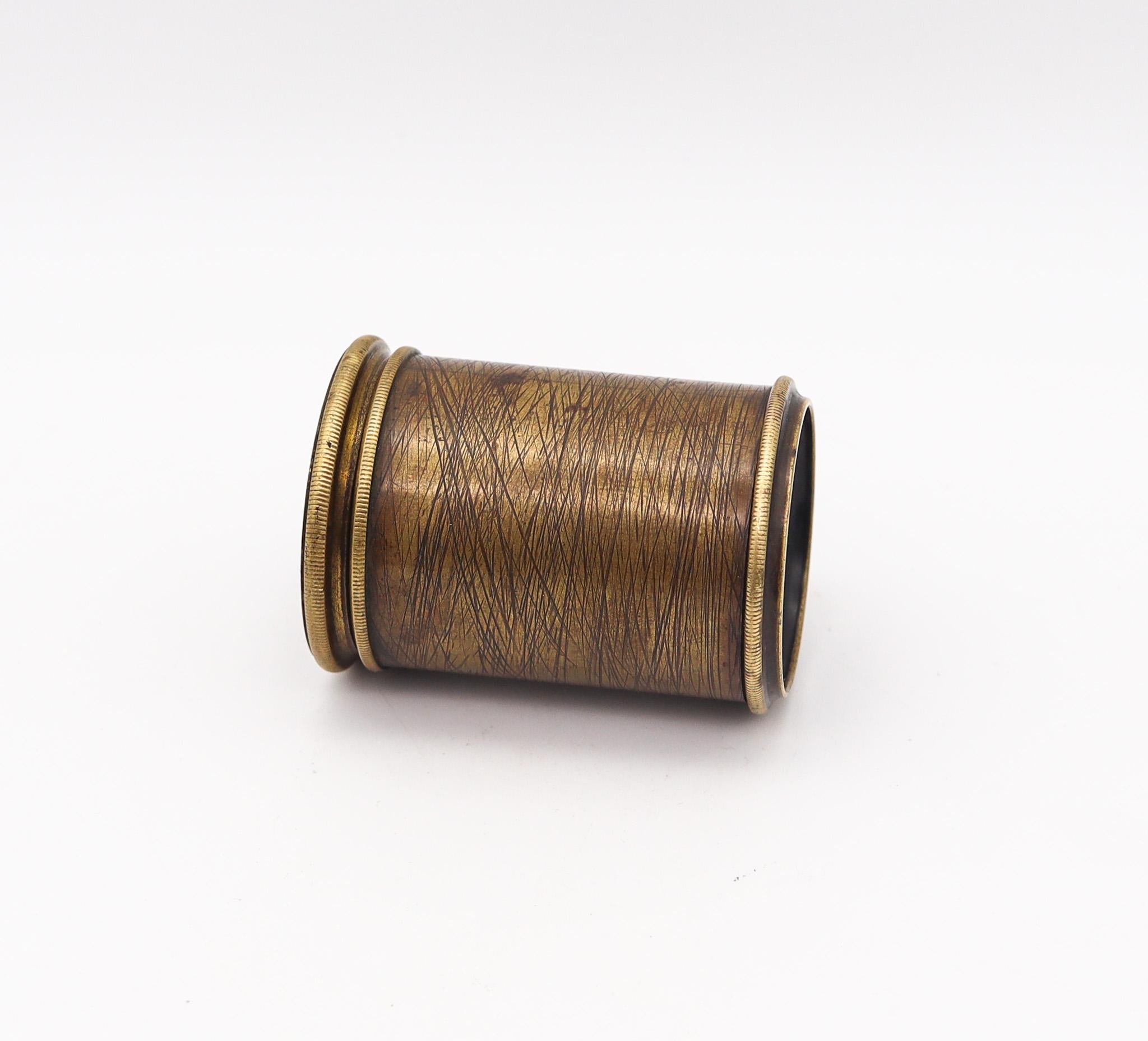English England 1880 Two Draw Personal Pocket Monocular Telescope In Polished Brass For Sale