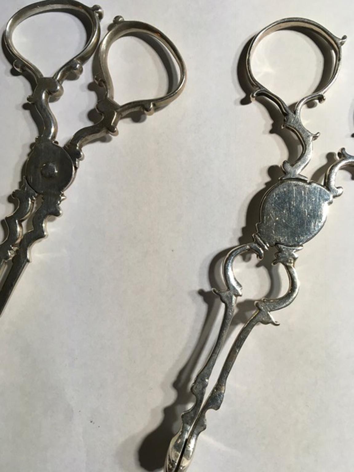 London  18th Century Pair of Regency Sterling Silver Sugar Nips For Sale 12