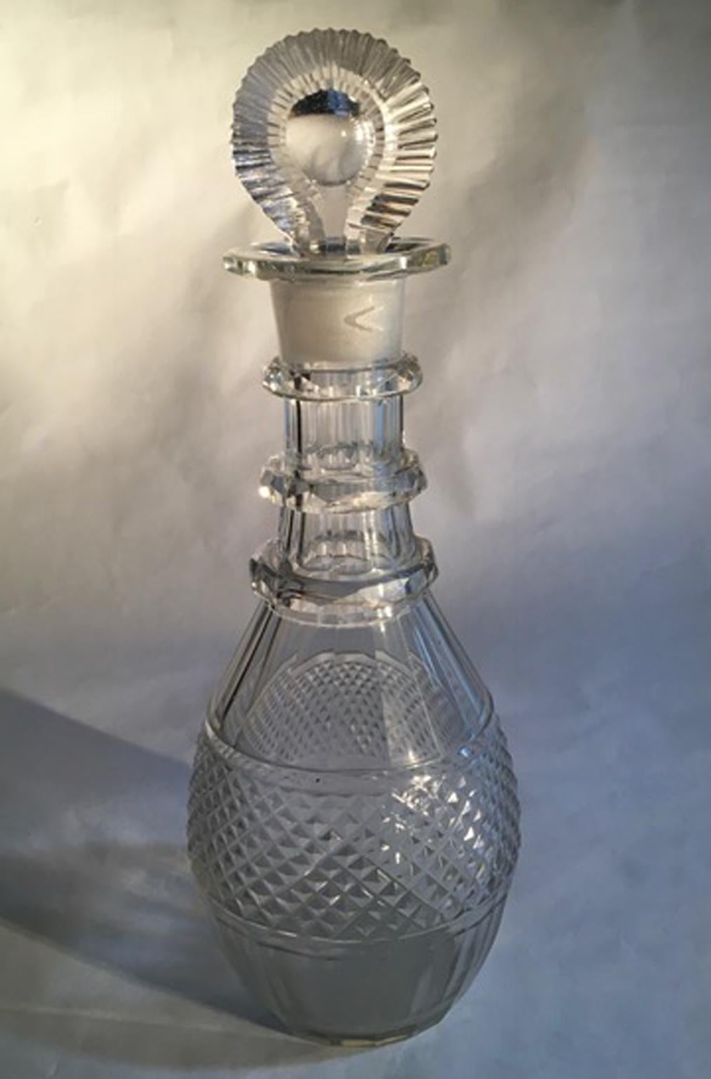 English London 1750 George IV Silver Cruet Service Set with Two Cut Glass Bottles For Sale