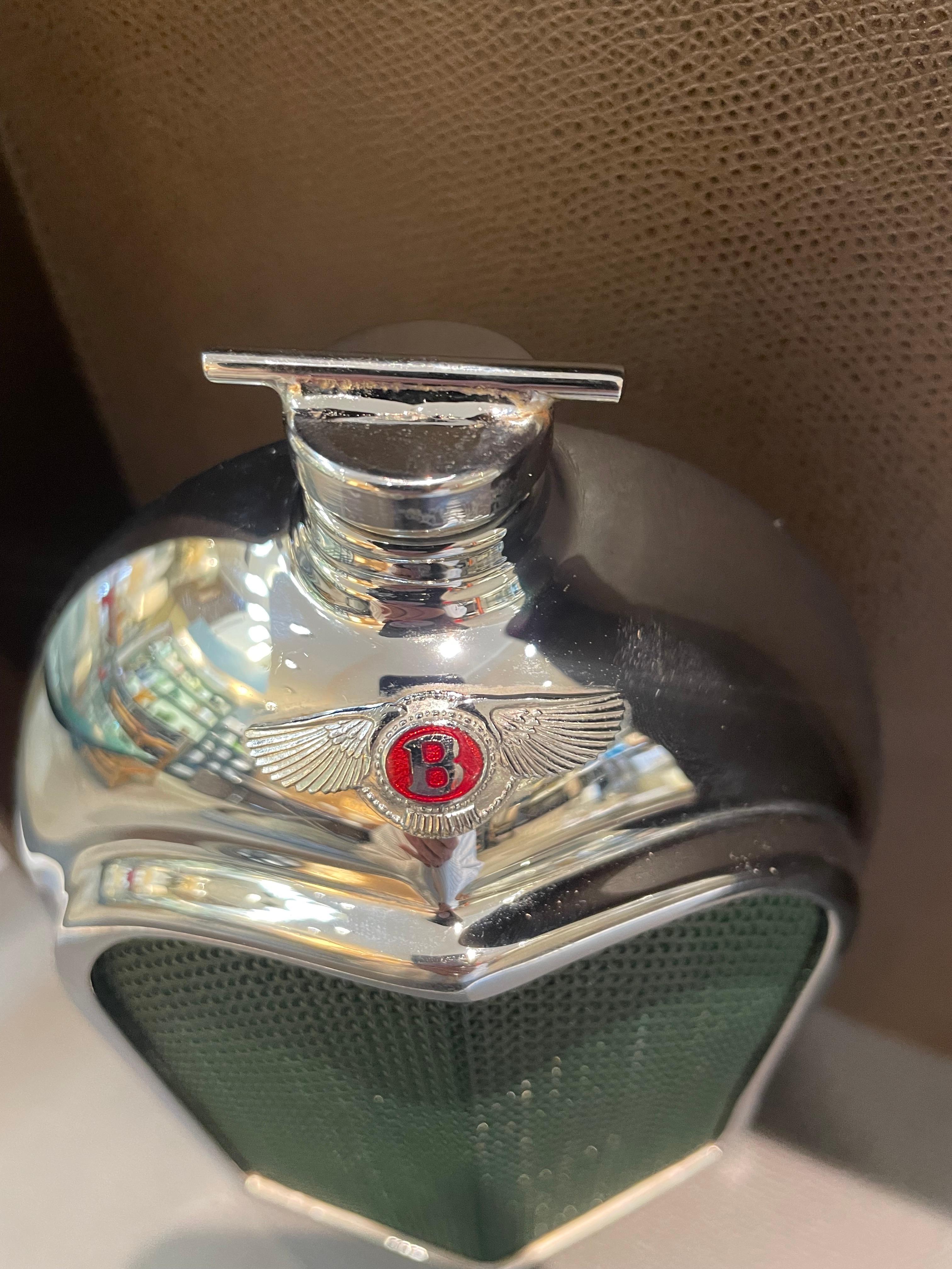 Iconic and identifiable car radiators and grills have evolved into objects of beauty. This rare and vintage Ruddspeed decanter is a unique collectible piece in pristine condition. This Bentley decanter is fully functional lined with glass. Heavily