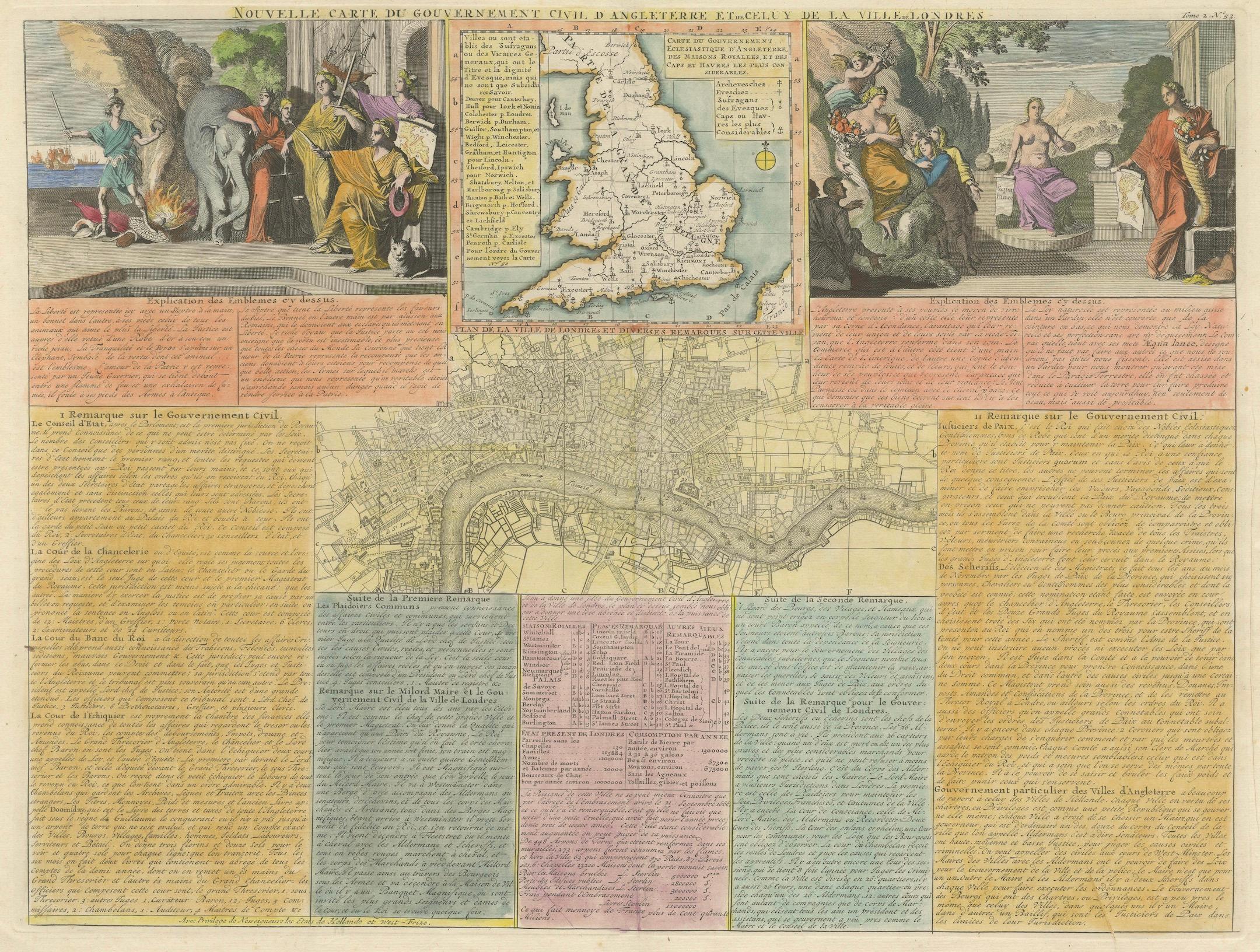England and London Government Map with Allegorical Vignettes, ca. 1720

Description:
This highly decorative and information-rich copperplate engraving, titled 