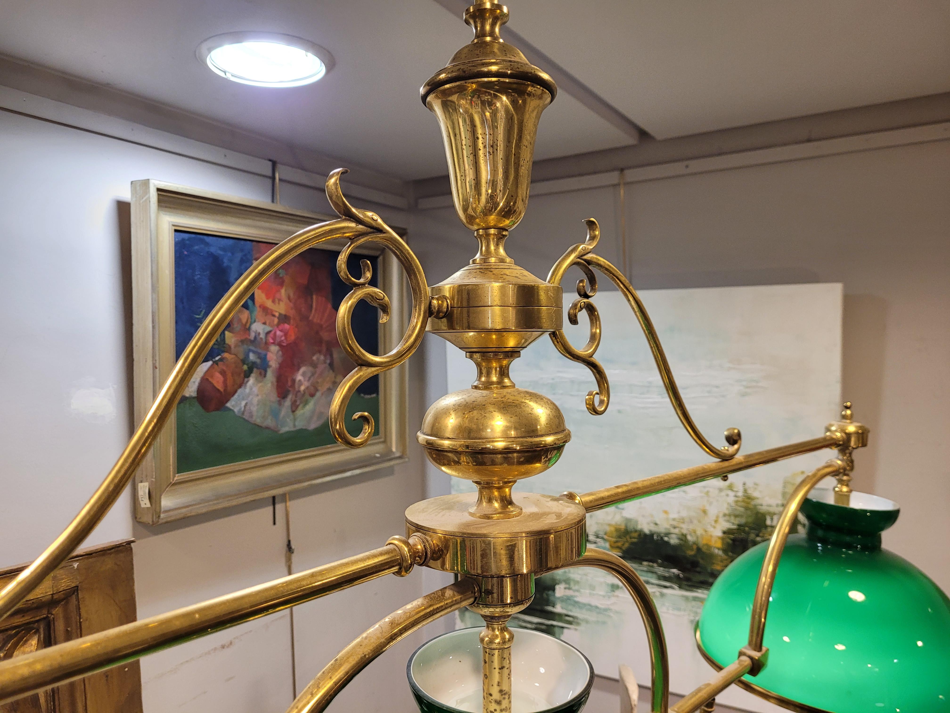 England Green Gilded bonce Billiard Lamp - Library / Pool table lamp,  20s 3