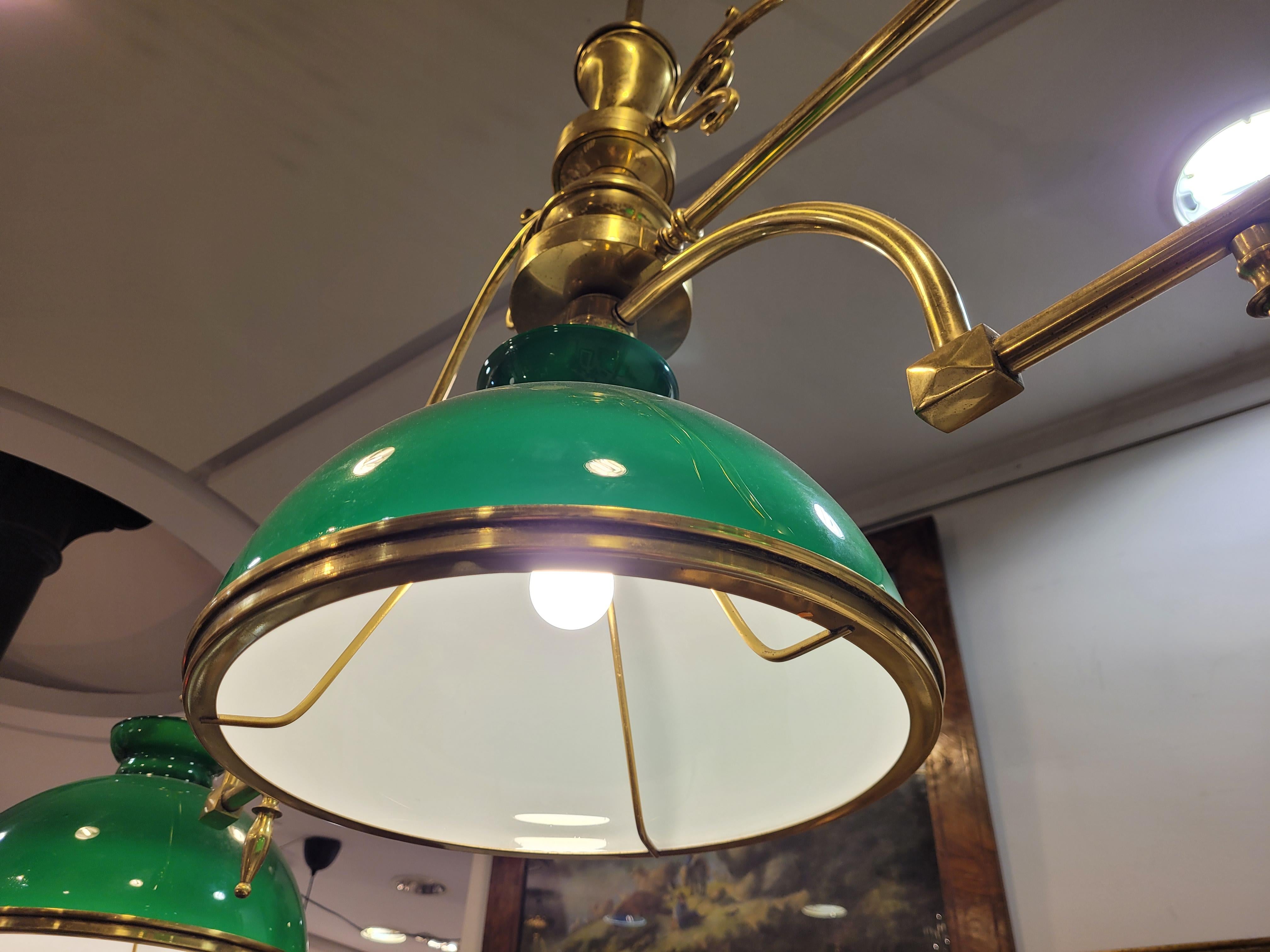 England Green Gilded bonce Billiard Lamp - Library / Pool table lamp,  20s 7