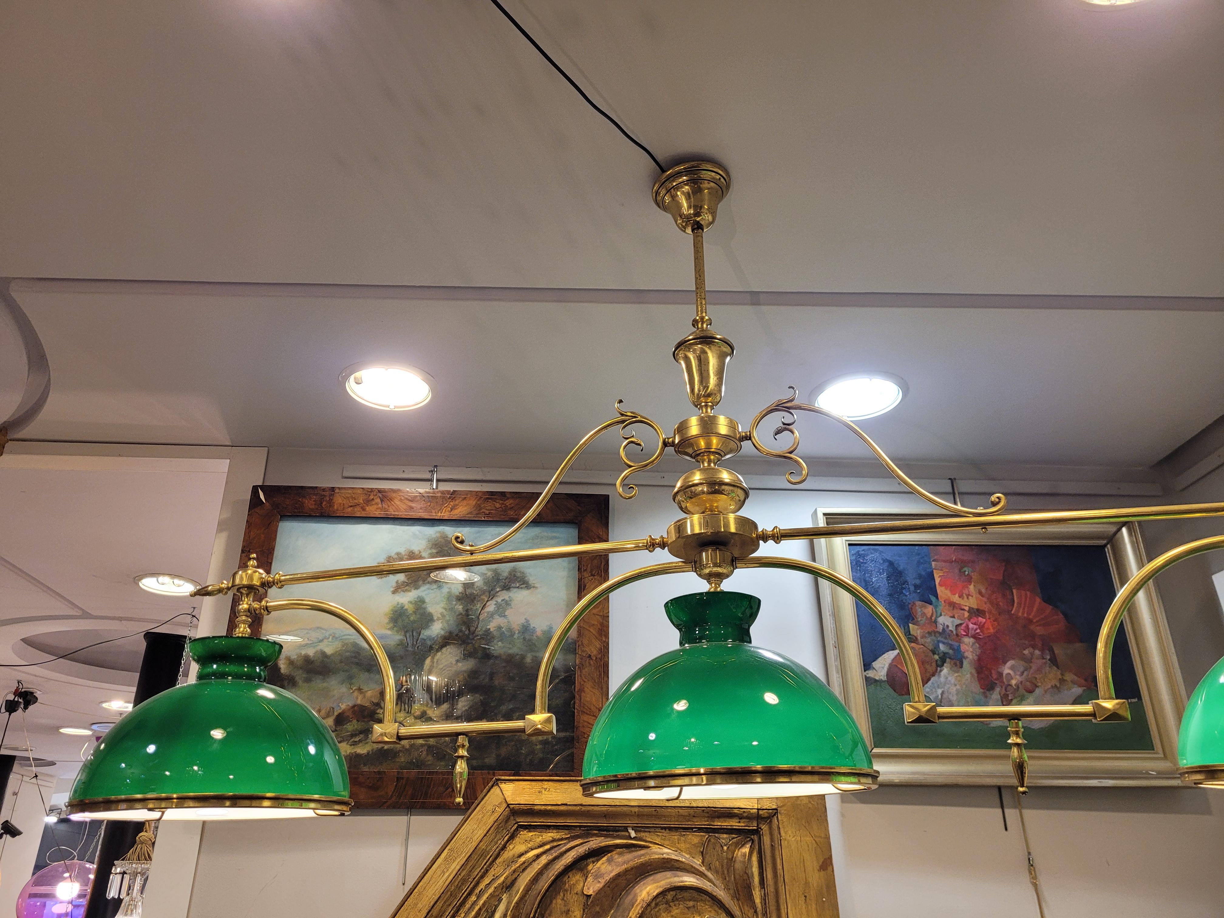 England Green Gilded bonce Billiard Lamp - Library / Pool table lamp,  20s 10
