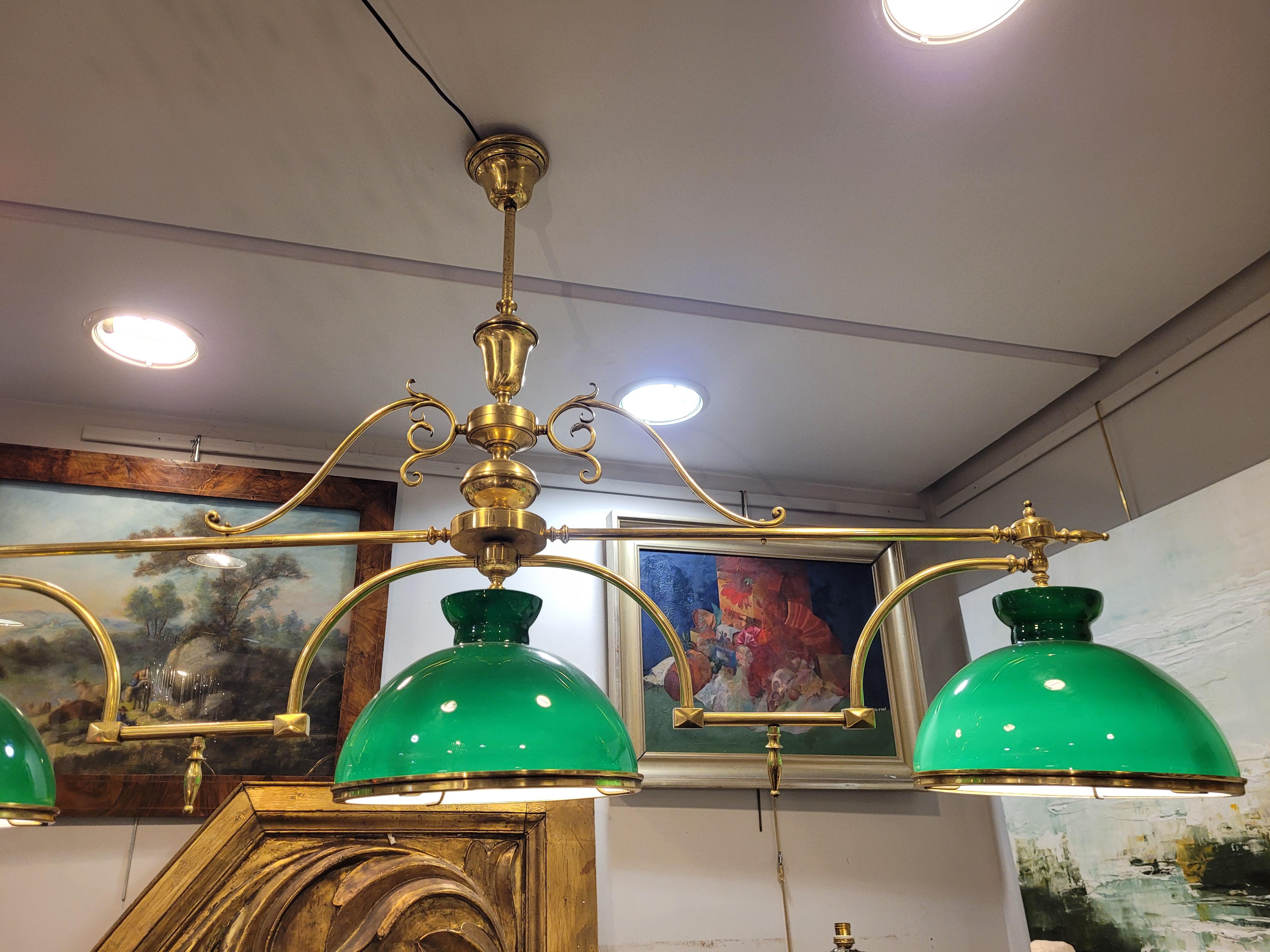 England Green Gilded bonce Billiard Lamp - Library / Pool table lamp,  20s 11