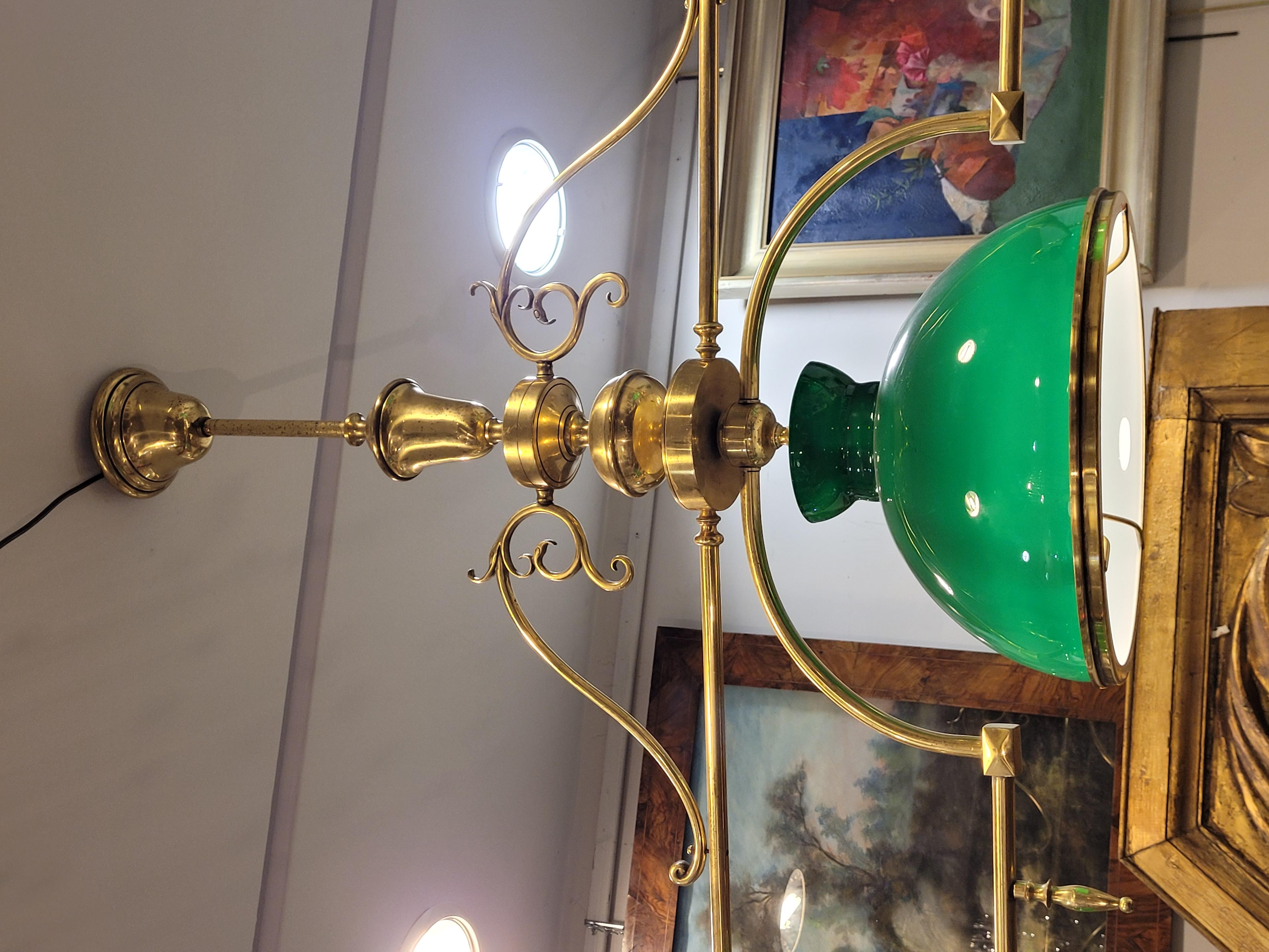 England Green Gilded bonce Billiard Lamp - Library / Pool table lamp,  20s 12