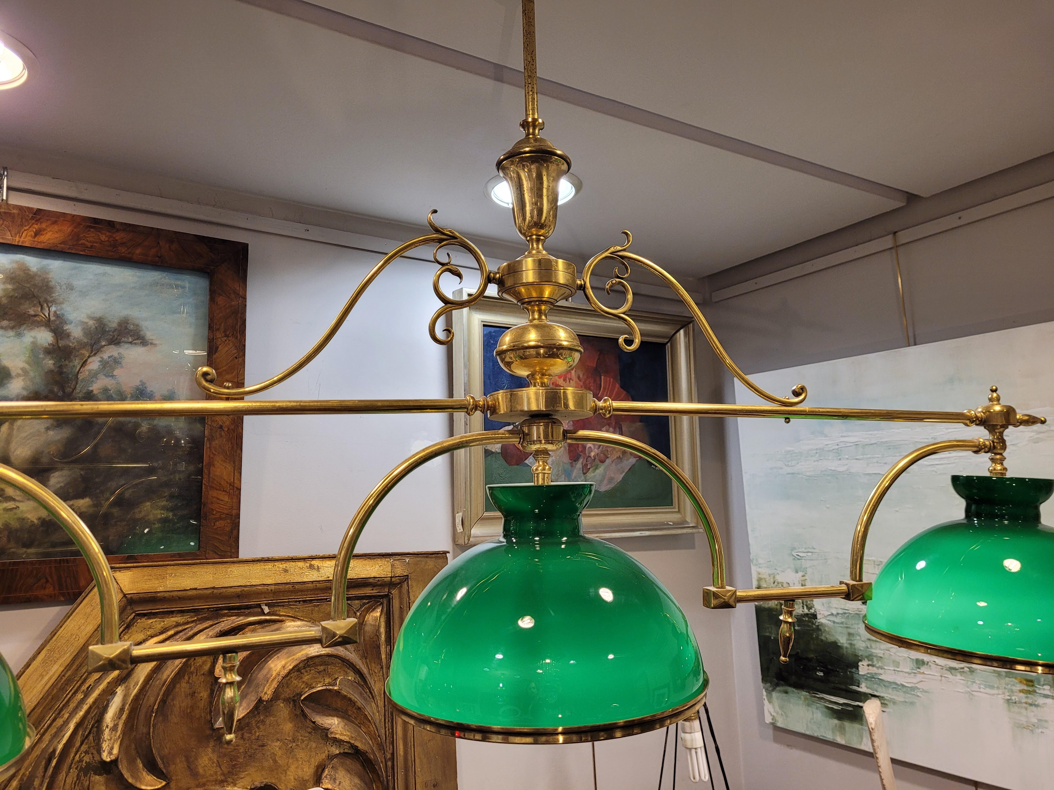 England Green Gilded bonce Billiard Lamp - Library / Pool table lamp,  20s 2