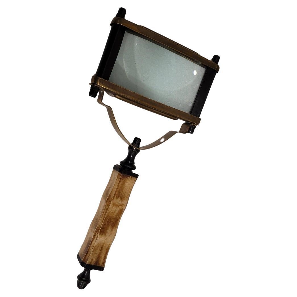 England Hand magnifying glass / Magnifying lens, Antler and metal