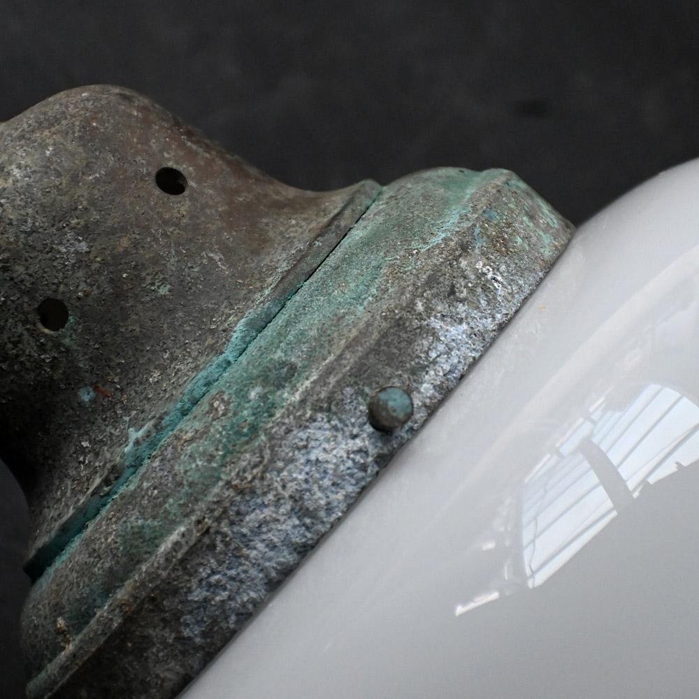 England huge opaline teardrop light with copper gallery 2