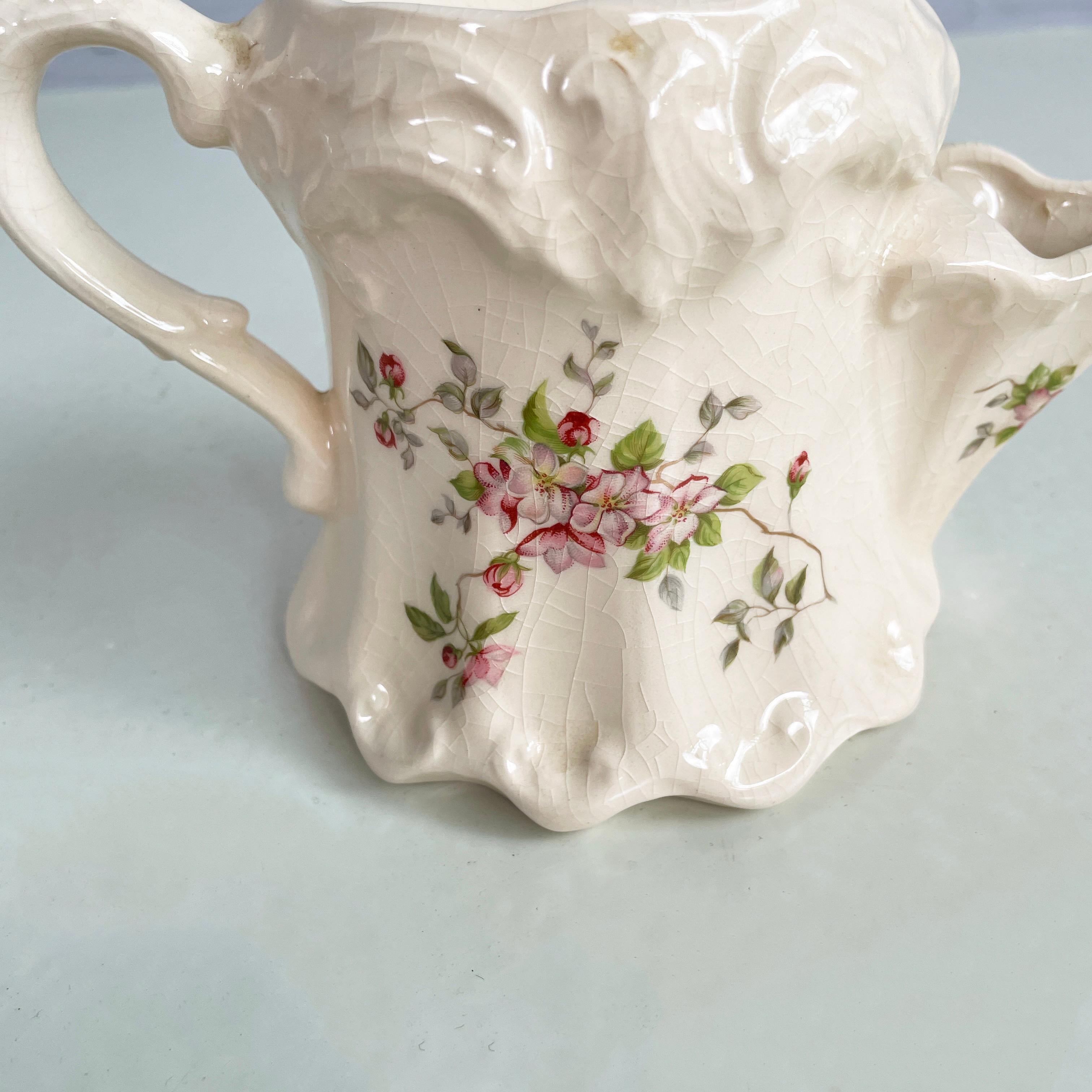 England Barber-Truhe aus weißer Keramik aus der Mitte des Jahrhunderts von Staffordshire, 1900er Jahre im Angebot 4