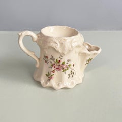 England mid-century Barber mug in white ceramic by Staffordshire, 1900s