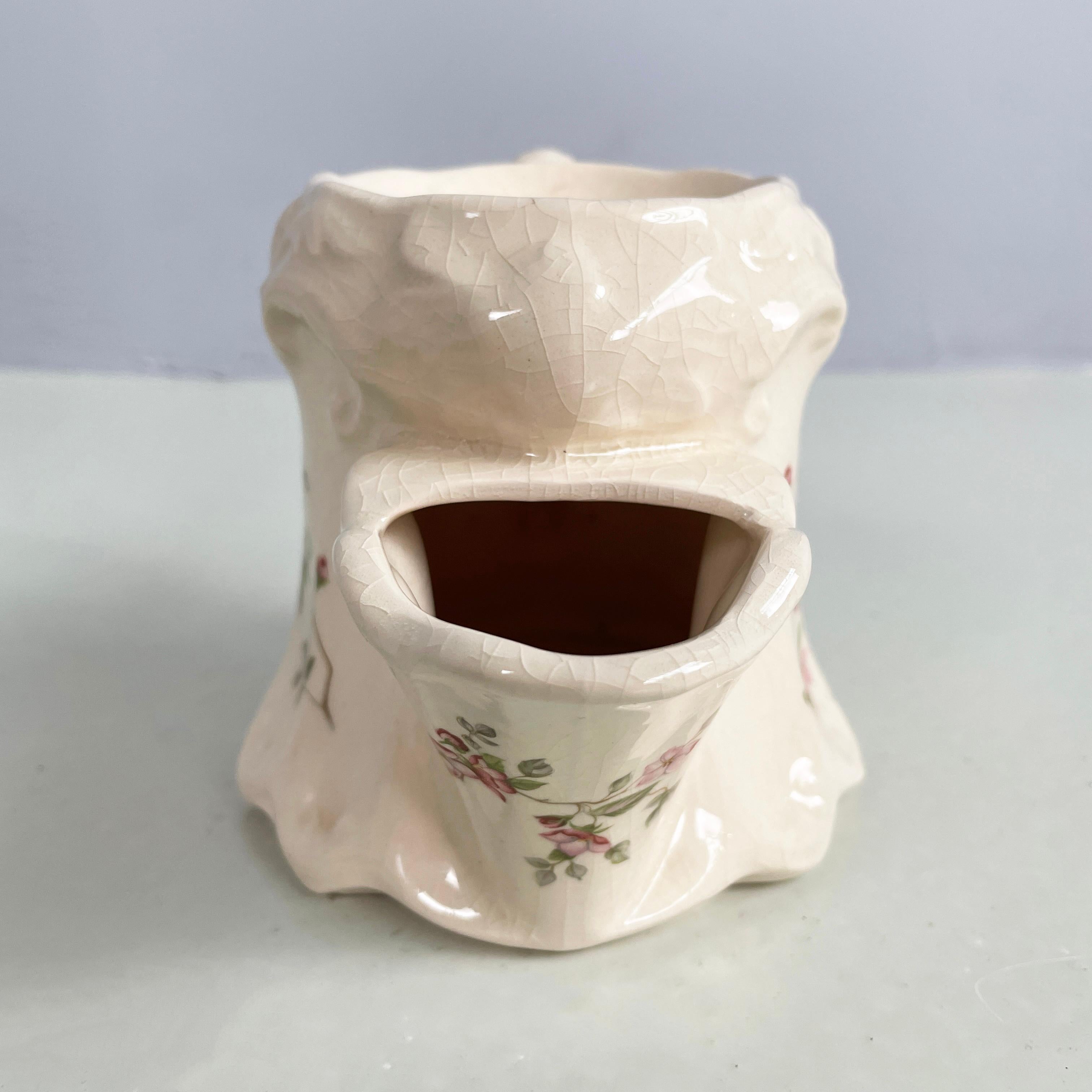 England Barber-Truhe aus weißer Keramik aus der Mitte des Jahrhunderts von Staffordshire, 1900er Jahre (Moderne der Mitte des Jahrhunderts) im Angebot