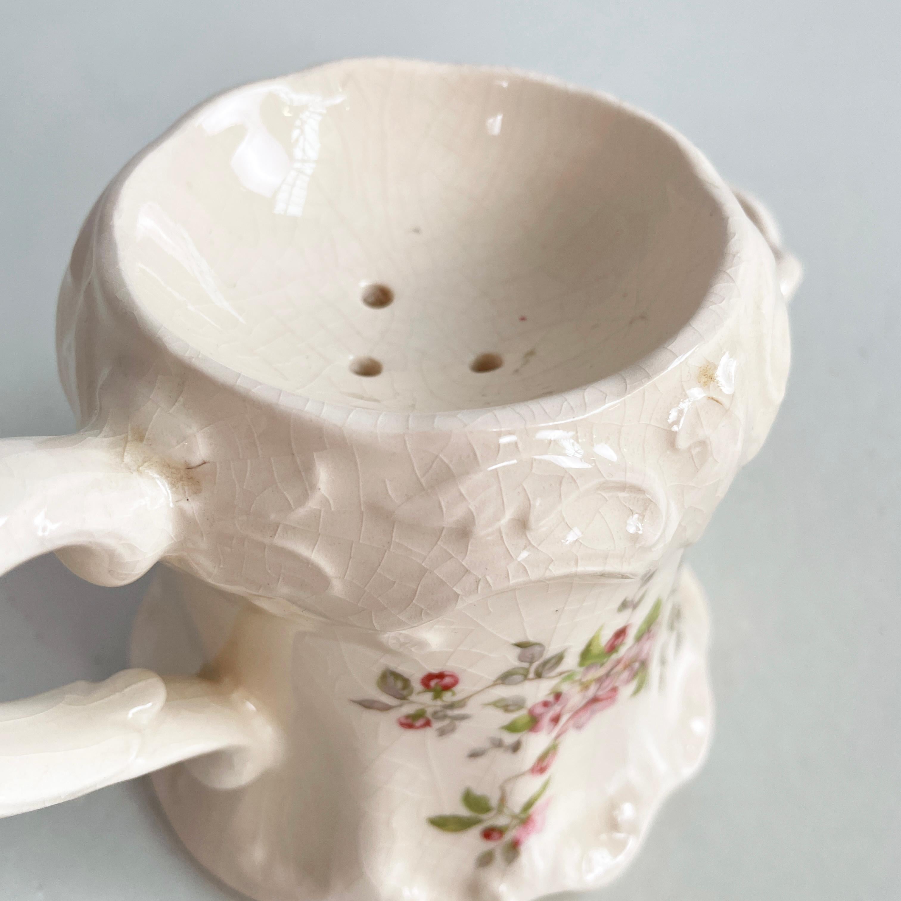 England Barber-Truhe aus weißer Keramik aus der Mitte des Jahrhunderts von Staffordshire, 1900er Jahre (20. Jahrhundert) im Angebot