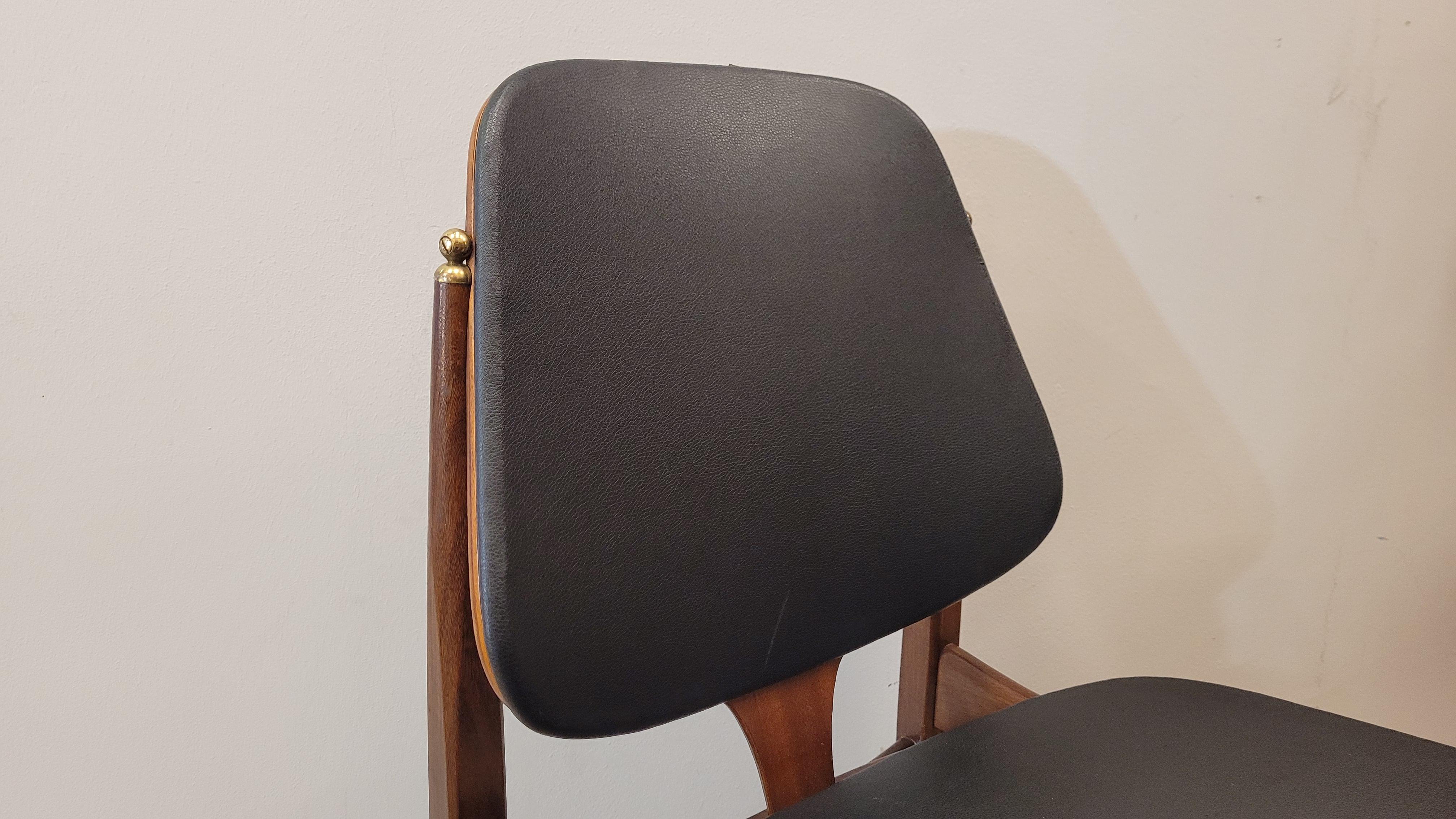 England wood black leather pair  Elliotts of Newbury Chairs  For Sale 6