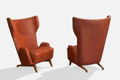 Englander & Bonta Attribution, Lounge Chairs, Wood, Vinyl, Argentina, 1950s