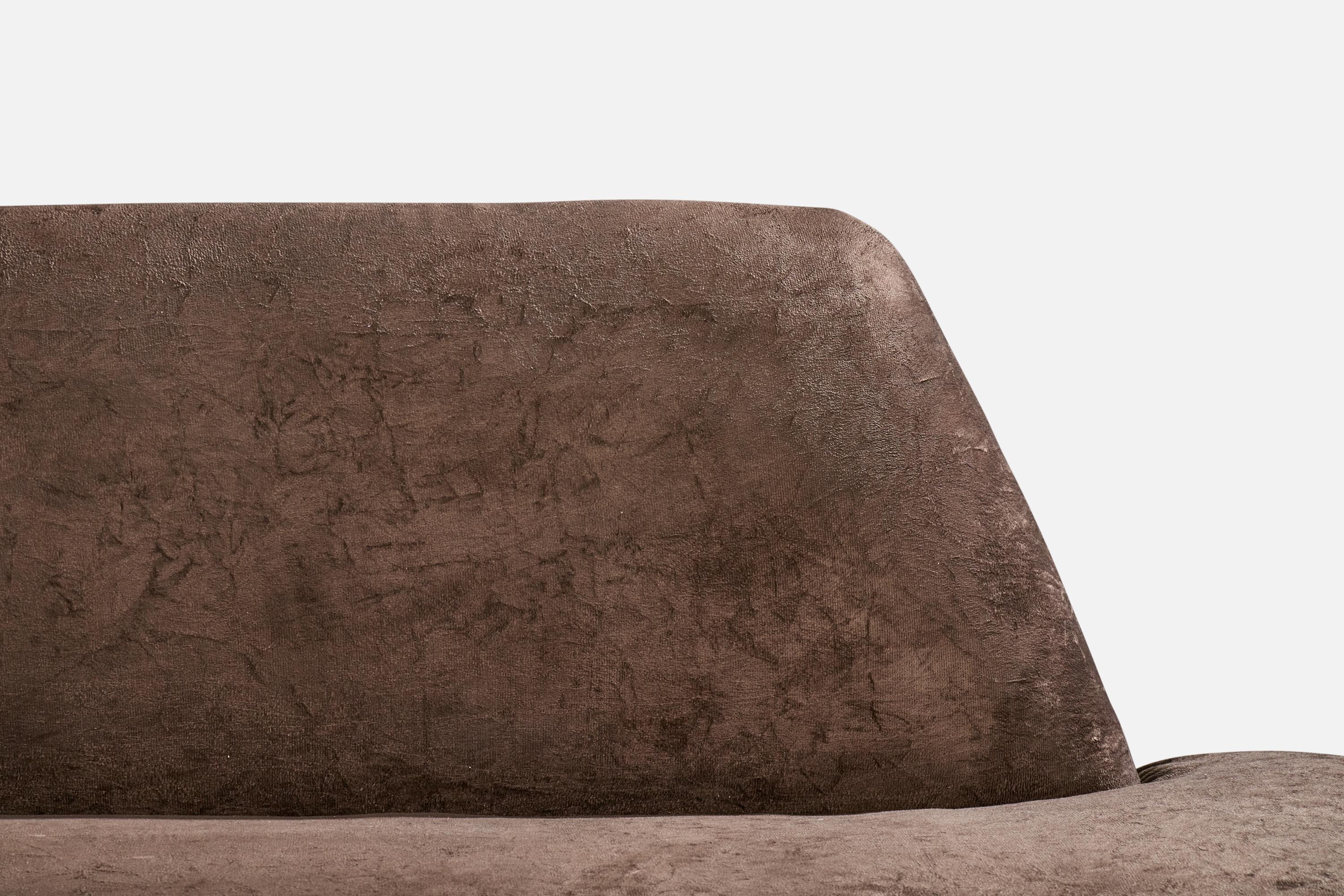 Englander & Bonta Attribution, Sofa, Velvet, Wood, Brass, Argentina, 1950s For Sale 3