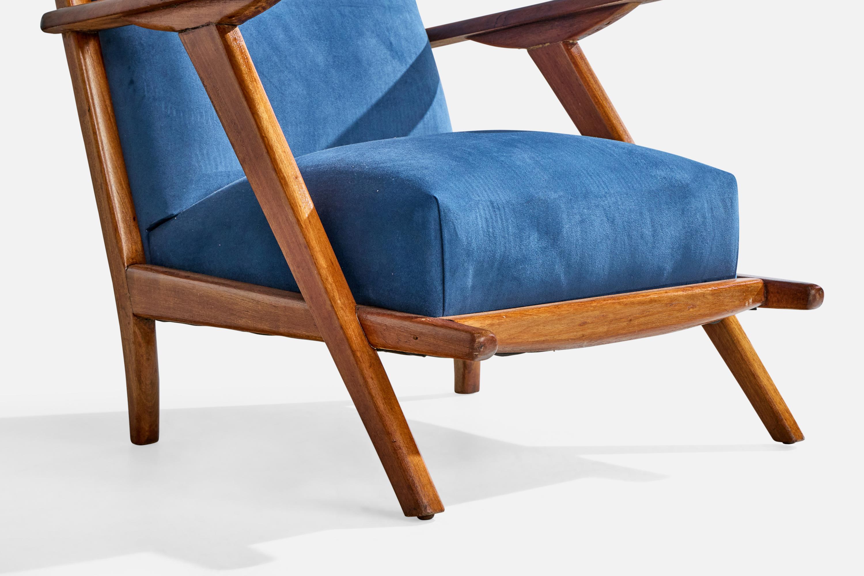 Englander & Bonta, chaise longue, tissu, noyer, Argentine, années 1950 Bon état - En vente à High Point, NC