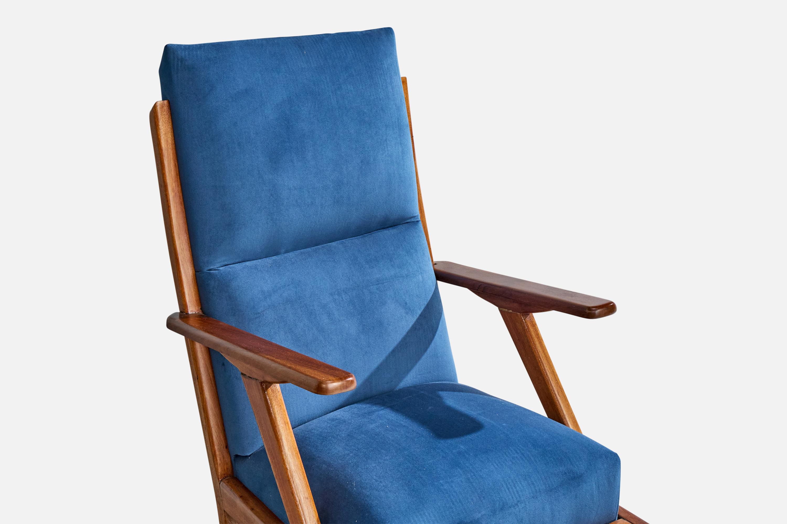 Englander & Bonta, chaise longue, tissu, noyer, Argentine, années 1950 en vente 3