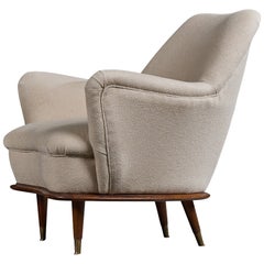 Englander & Bonta, poltrona, legno, tessuto, ottone, Argentina, anni '50