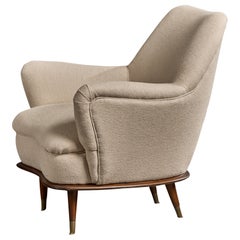 Englander & Bonta, fauteuil, bois, tissu, laiton, Argentine, années 1950