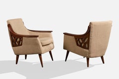 Englander & Bonta, Lounge Chairs, Wood, Fabric, Argentina, 1950s