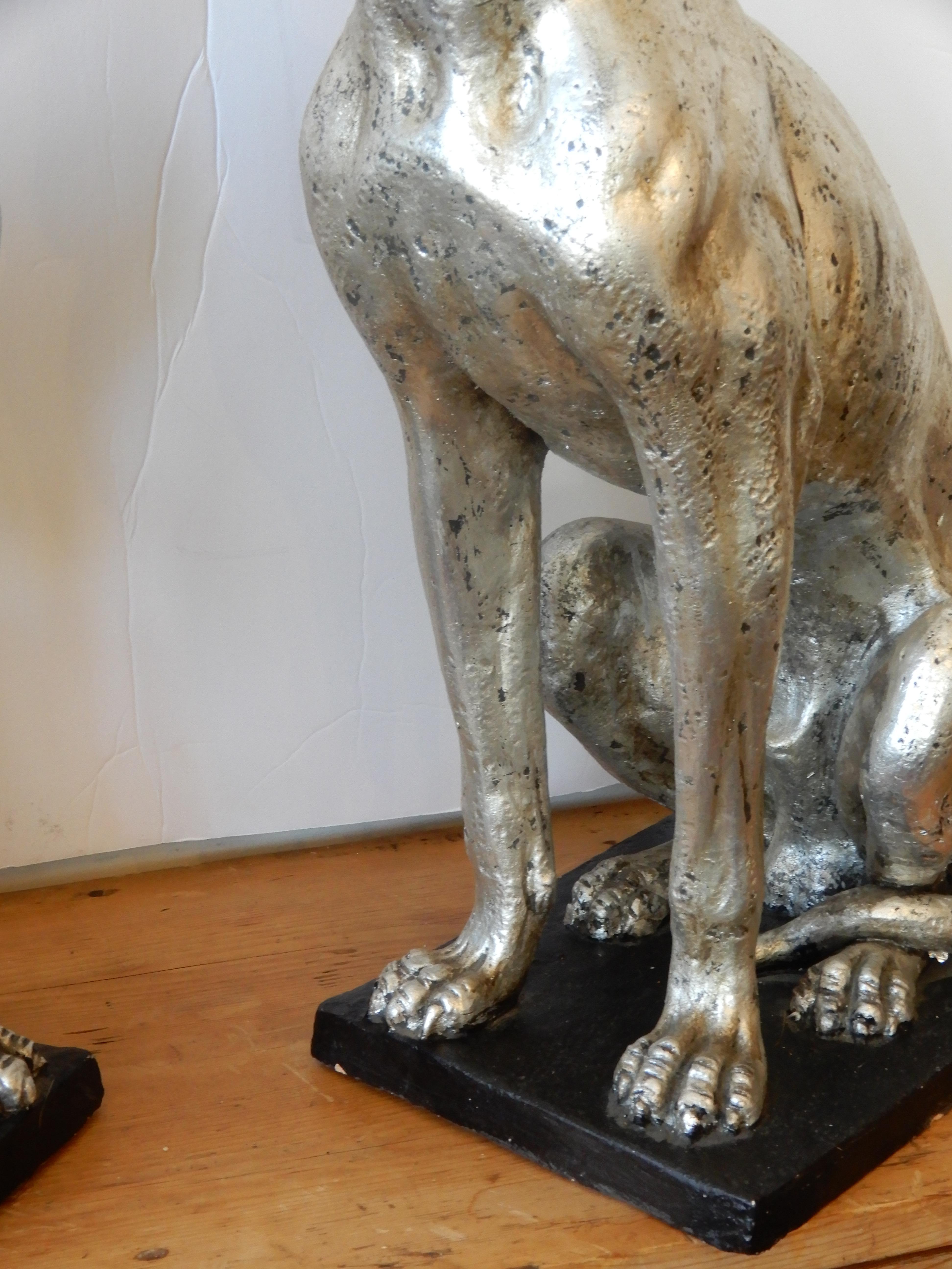 English England, Pair of Large Art Deco Whippet Dogs