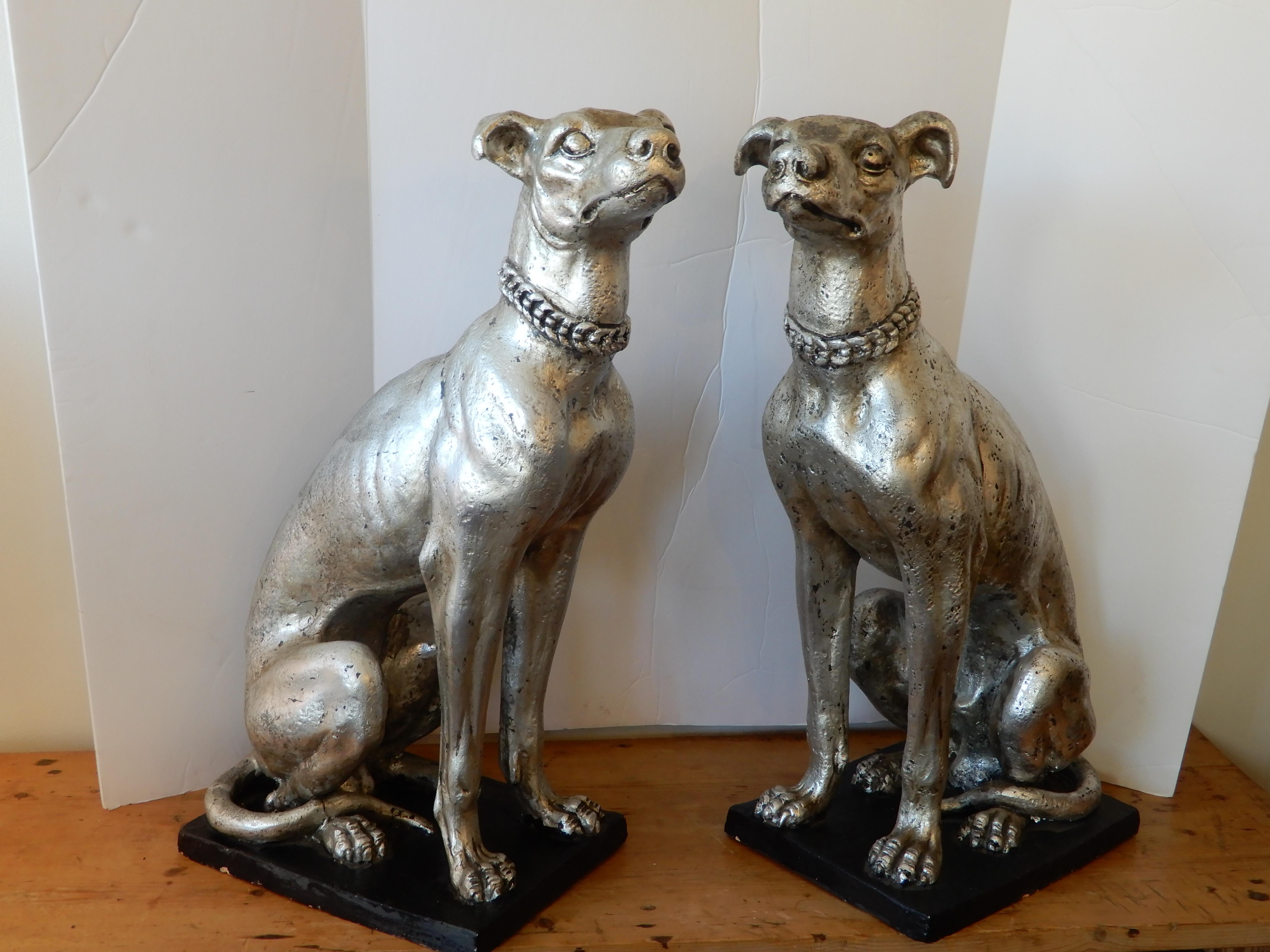 England, Pair of Large Art Deco Whippet Dogs 2