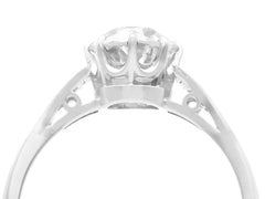 English 1.29 Carat Diamond and Platinum Solitaire Engagement Ring