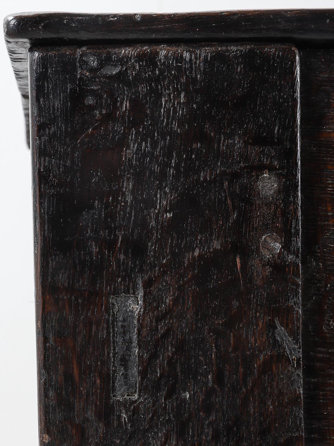 English 17th Century Boarded Oak Ark Coffer For Sale 1