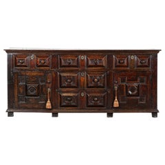 English 17thC Oak Geometric Dresser Base