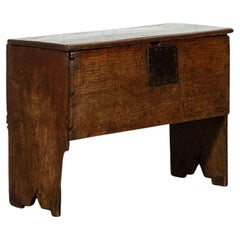 English 17thC Oak Marriage Coffer Chest
